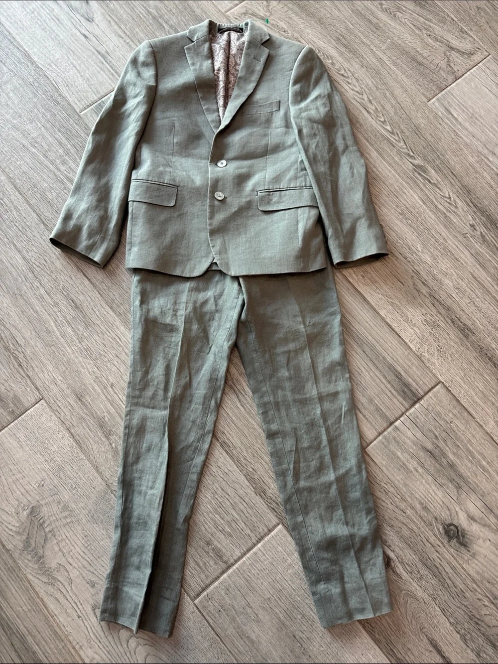 Ralph Lauren Light Sage 100% Linen Two-Piece Suit